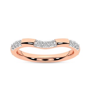 Bague en diamant Poised Curve, diamant de laboratoire 0,33 ct TW, or massif 14 carats, couleur FG, clarté VS, 18 diamants, ligne lisse et équilibrée - Product Image 3
