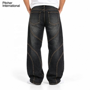 Wholesale <b>mens</b> baggy <b>jeans</b> Custom <b>mens</b> baggy denim <b>jeans</b> Heavyweight Cotton Private Label Streetwear - Product Image 4