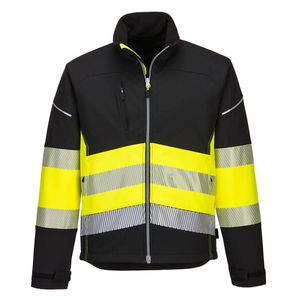 Chaqueta de Seguridad Reflectante Antiestática Negra y Amarilla para Hombre, Personalizada, de Alta Visibilidad, Resistente al Viento, Transpirable, con Cremallera para Trabajo - Product Image 1
