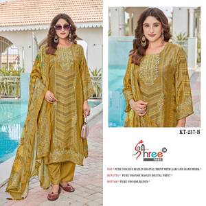 Exclusivo Salwar Kameez de Viscosa Maslin de Shree Fabs, Estampado Digital, Secado Rápido, Corte Regular, para Todas las Temporadas, Ropa de Fiesta, Venta al por Mayor - Product Image 3