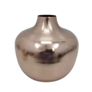 Vase à fleurs en métal plaqué or, design moderne, fait à la main, pour la maison et le bureau - Product Image 3