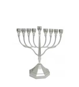 High Quality Metal Candle Holder Hanukkah 9 Silver Menorah Candle Stands for Wedding Home Religious <b>Table</b> Centerpiece Decoration - Product Image 5