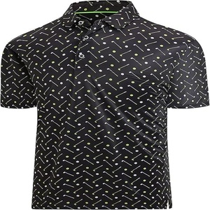High Quality Men's Golf Short Sleeve for Polo Shirt 100% Cotton Moisture Wicking Anti-Wrinkle Performance 3D Printed Design - Product Image 1