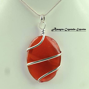 Collar de Piedras Preciosas de Ágata con Colgante Ovalado Envuelto en Jaspe Rojo, Pieza en Venta, Compre Collares al por Mayor de Amayra Crystals Export - Product Image 6