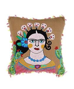 Housse de coussin en coton brodé à la main, style vintage, design personnalisé, couleur marron, vente chaude - Product Image 1