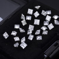 1.5X1.5mm - 5X5mm HPHT DEF VS Mele Kare Prenses Kesim Laboratuvarda Üretilmiş Elmas Gevşek Fantazi Laboratuvarda Yetiştirilmiş Elmas