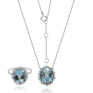 Bijoux de mariage personnalisés pour femmes, ensembles de colliers pendentifs en opale éthiopienne avec bague en argent sterling 925 - Product Image 5