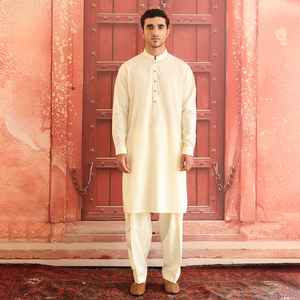 Conjunto de Moda Desi Personalizado al por Mayor para Hombre, Shalwar Kameez de Algodón Transpirable, Talla Grande, Vestido Largo Informal Islámico de Pakistán - Product Image 4