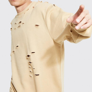 เสื้อสเวตเตอร์สำหรับผู้ชายเสื้อแนวสตรีทแบบโอเวอร์ไซส์ไหล่ตกเสื้อสเวตเชิ้ตแขนยาวคอกลมแบบหนาสำหรับผู้ชายโลโก้ออกแบบได้ตามต้องการ - Product Image 4