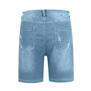 กางเกงขาสั้นผ้ายีนส์ของผู้หญิงกางเกงขาสั้นสไตล์ลำลองทำจากผ้าฝ้าย100% สีฟ้าเป็นมิตรต่อสิ่งแวดล้อมสำหรับ2025 - Product Image 2