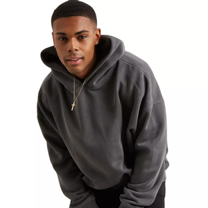 Sweats à capuche oversize pour hommes 2026, logo brodé personnalisé, décontracté, hip-hop, pull d'hiver, imprimé tendance, tissu français 100% coton - Product Image 3