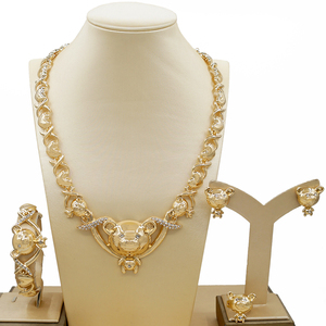 Zhuerrui — ensemble de bijoux en laiton, Xoxo, ensembles de joaillerie en bronze, bracelets, ours, adorables, mariée, plaqué or, X0089 - Product Image 6