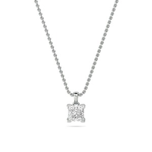 Pendentif solitaire en diamant taille princesse 0,30 ct, diamant cultivé en laboratoire, en platine, pour cadeau de mariage ou d'anniversaire - Product Image 3