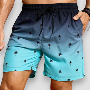 Short de plage d'été pour hommes Coconut Tree Drawstring Maillot de bain pour hommes Taille élastique Impression 3D Gradient Breathable Short Streetwear - Product Image 2