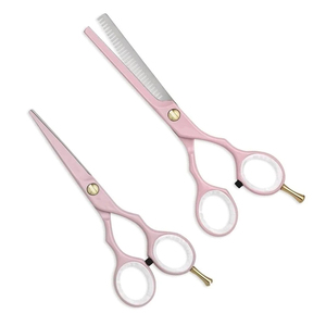 Ensemble professionnel de ciseaux de coiffure avec ciseaux à effiler et repose-doigts réglable - Product Image 1