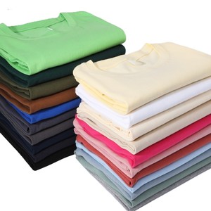 T-shirt unisexe en coton pur de 200 g, coupe ample, couleur unie, prix d'usine Chine Bangladesh, logo personnalisé OEM, broderie - Product Image 3