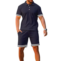 Ensemble polo et short pour homme Tenues d'été Ensemble polo décontracté à manches courtes pour homme Ensemble short 2 pièces