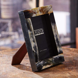 Marco de Fotos de Cuerno de Búfalo Estilo Vintage, Tamaño Personalizado, Diseño de Amor Más Vendido con Bonito Incrustado de Cuerno Pulido - Product Image 4