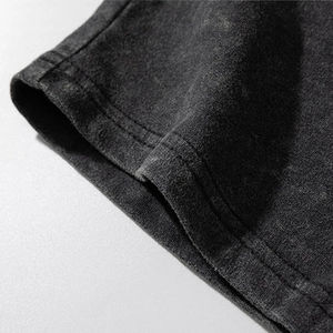 OEM 2026 Shorts en molleton français personnalisés pour hommes, lavage à l'acide, 100% coton, style décontracté, taille élastique, cordons, anti-froissement, écologique - Product Image 4