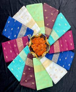 LOSA DE LINO SUAVE A LA MODA JACQUARD WORK SAREE CON BLUSA SIN COSTAR DESPIECE PRECIO AL POR MAYOR ROPA ÉTNICA VINO - Product Image 5