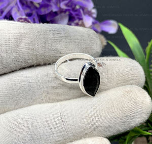 Bagues en onyx noir naturel de conception classique, pierres précieuses de 8x16 mm, marquise, argent sterling 925, bijoux bohèmes fins faits à la main pour femmes - Product Image 6