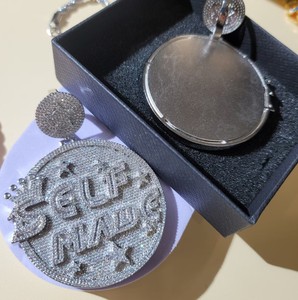 Pendentif de luxe personnalisé en argent sterling 925 avec nom de lettre Hip Hop Bijoux pour hommes Pendentif Moissaite glacé - Product Image 2