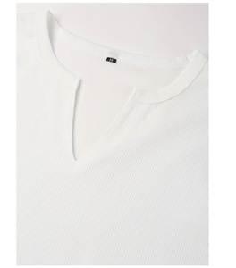 Hauts de sport à manches longues pour hommes, col en V, blancs, confortables, pour la gym, l'entraînement et la course à pied - Product Image 3