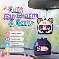 Désodorisant de voiture suspendu en forme de casque anime mignon, parfum longue durée, en gros, personnalisé, emballé pour la vente au détail, feuille de parfum en papier