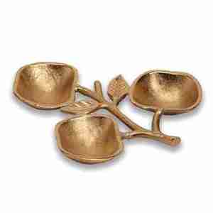 Tazón de frutas secas duradero con almacenamiento decorativo de diseño fundido de metal para bocadillos de nueces y dulces para fiestas - Product Image 1