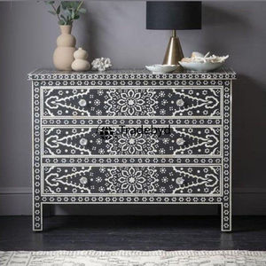 Refined Bone Inlay Chest of Drawers Stylish <b>Furniture</b> for Home Offices Bedrooms or <b>Living</b> Areas by Tradebyd - Product Image 2