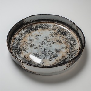 Placa cargadora de resina plateada iluminada por la luna con bordes esmerilados y brillo sutil para un ambiente elegante de comedor nocturno - Product Image 4