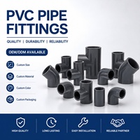Raccords commerciaux en PVC noir toutes tailles, coudes, tés, manchons, raccords de conduite en PVC PN10 GB, raccords de plomberie en PVC