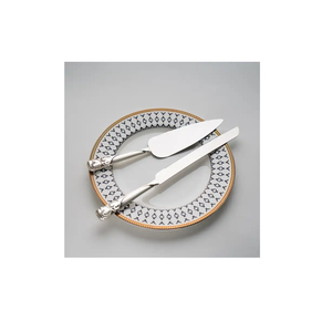 Juego de cuchillo y servidor de pastel de latón pulido y moderno con chapado en oro para uso de fiesta de cumpleaños a precio barato - Product Image 6