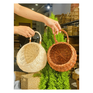 <b>Hanging</b> <b>Basket</b> <b>Rattan</b> Woven Handwoven <b>rattan</b> <b>hanging</b> <b>basket</b> for laundry room storage and wall organization Vietnam - Product Image 4