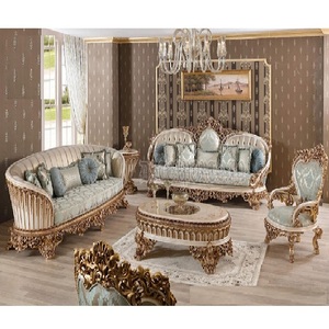 <b>Antique</b> Hand Carved Living Room Furniture Classic Turkish Hand Carved <b>Sofa</b> Set for Home Royal Hand Carved Living Room <b>Sofa</b> Set - Product Image 1