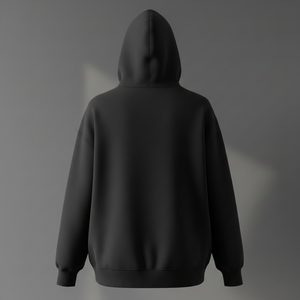 Sweat à capuche en polaire écologique pour femme, logo 3D personnalisé en relief, noir jet, streetwear minimaliste, pull de haute qualité, relief - Product Image 2