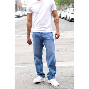 Denim Pants <b>Men</b> Straight Stretch Caausl <b>Work</b> <b>Mens</b> <b>Jeans</b> Trousers Mid Rise Black Anti Theft Denim Pants Designer Size 40 42 44 - Product Image 2