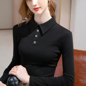 100% coton Premium été femmes Slim Fit chemise de haute qualité personnalisé col montant polos bouton perles décoration décontracté - Product Image 3