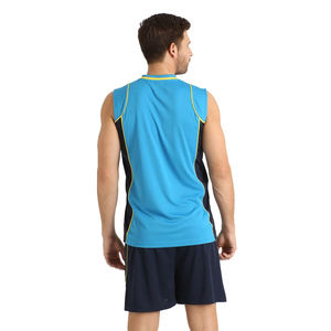 Conjunto de uniforme de entrenamiento de voleibol de secado rápido unisex, vestido de partido hecho a medida para hombre con mangas y pantalones cortos estampados - Product Image 3