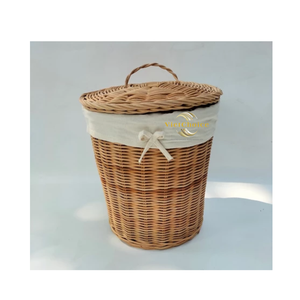 Cesto de Ropa Ecológico de Mimbre Hecho a Mano con Tapa para Almacenamiento - Product Image 5