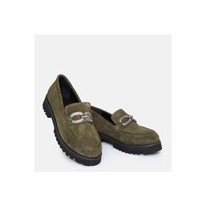 Mocassini da donna in vera pelle scamosciata 41-42-43-44 in pelle scamosciata verde - Product Image 1