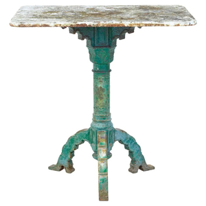 Mesa de Comedor de Hierro Negro de Primera Calidad con Base de Pedestal Ornamentada, Muebles de Metal de Grado Comercial para Cafetería y Pub a Buen Precio - Product Image 4