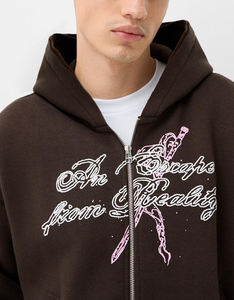 Heavy Weight <b>Plain</b> <b>Hoodie</b> Double Zipper <b>Hoodie</b> 430 Gsm Fleece Boxy Fit <b>Black</b> Oversized Zip up <b>Hoodie</b> - Product Image 2