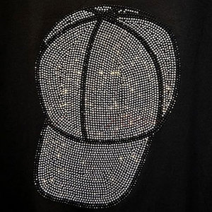 เสื้อยืดผู้หญิงประดับคริสตัลวิบวับ พิมพ์ลายตัวอักษรระยิบระยับ ทรงหลวม ระบายอากาศได้ดี ผ้าแคนวาส ประดับคริสตัล - Product Image 4