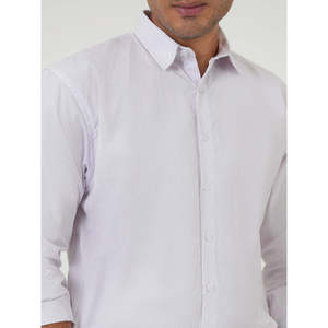 Chemise décontractée pour homme OLESIA, logo personnalisé, coupe ajustée élégante avec col mandarin, 100% coton popeline, anti-plis - Product Image 5