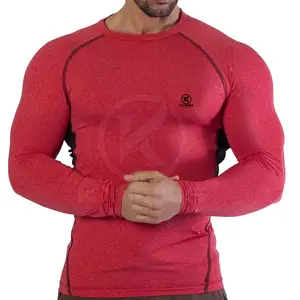 Low MOQ Fitness Wear Men Full Sleeves T-Shirts For Online Sale Quick Dry Comfortable Men Fitness T-Shirts