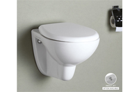 Toilette flottante murale en céramique moderne de style européen Chasse par gravité monobloc avec P-Trap Réservoir de toilette commercial sans monture