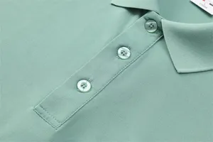 Polo de verano para hombre 2025, Top de negocios informal de manga corta de seda helada de Color puro con diseño Simple - Product Image 4
