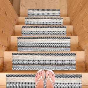 Orange Kilim Design Printed Rug, Ethnic Pattern Modern Custom Accent,Step Rug - Product Image 3