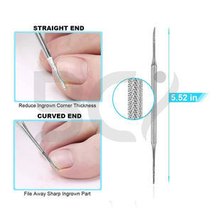 Ensemble professionnel et durable de 5 outils de soin des pieds en acier inoxydable avec lime à ongles et coupe-ongles, ouverture large pour pédicure et podologie - Product Image 4